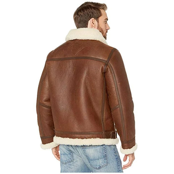 Men's Ugg Auden Genuine Shearling Trim Leather Aviator Jacket 1