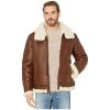 Men's Ugg Auden Genuine Shearling Trim Leather Aviator Jacket