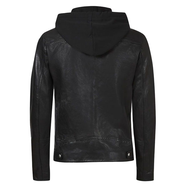 black leather biker jacket for men back