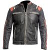 mens biker vintage motorcycle cafe racer retro 3 moto distressed leather jacket
