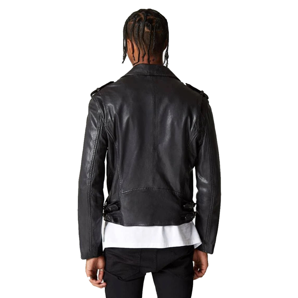 Men's Cross Fade Black Leather Motorcycle Jacket