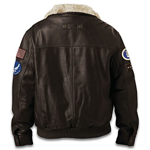 us military air force mens leather aviator bomber jacket back