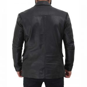 Mens Leather Blazer Casual