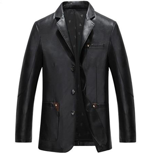 Bussiness Leather Blazer Mens