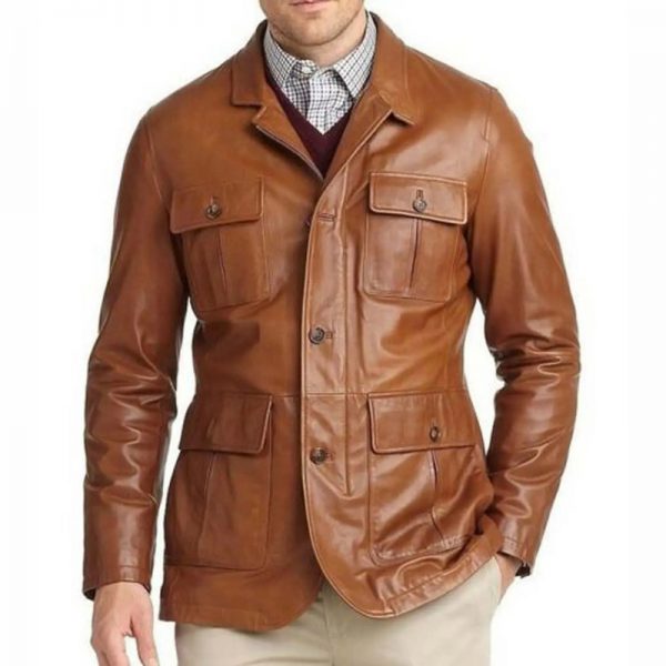mens leather hunter jacket