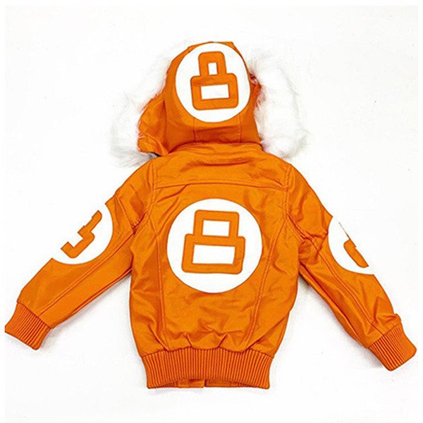 8 Ball Orange Fur Hooded Jacket
