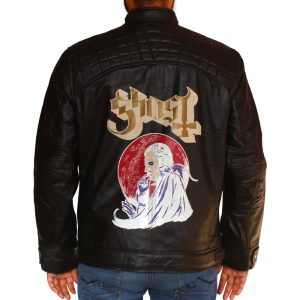 Bandit Mens Ghost Leather Motorcycle Club Leather Jacket