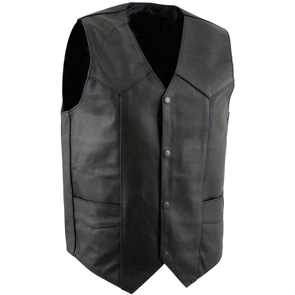 Club Men's Black Leather Vest 4