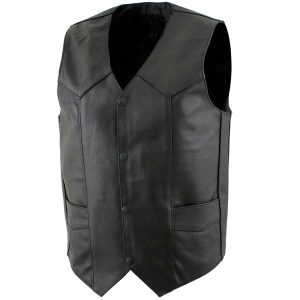 Club Men's Black Leather Vest 6