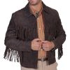 Men Simple Style Western Leather Jacket Brown