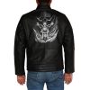 Mens Skull Rider Style Motorcycle Leather Jacket