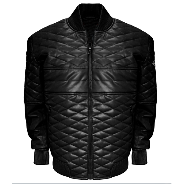 Mens Diamond Quilted Biker Puffer Bomber Real Sheepskin Down Leather Jacket