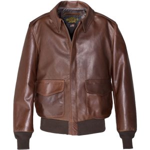 Waxed Natural Pebbled Cowhide A-2 Leather Flight Jacket