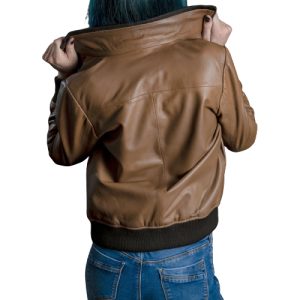 Women Bomber Jacket Brown for Sale