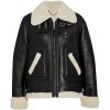 Womens Aviator Shearling Leather Jacket