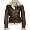 Womens Fur Distressed Leather Jacket