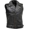 classic mens leather jacket style vest