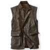 distress brown leather vest