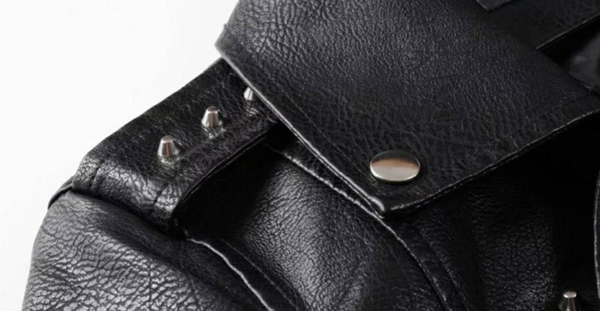 luxury studded leather biker jacket for sale