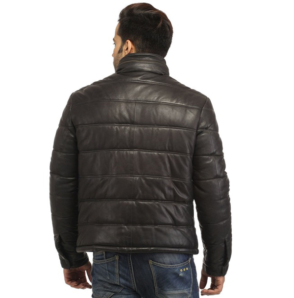 men best seller lamb leather puffer jacket 2