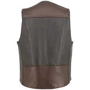 men brown leather vest