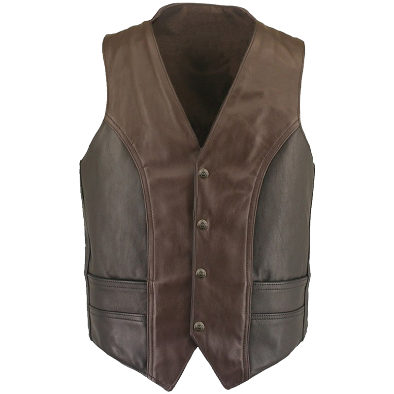 men vintage leather vest