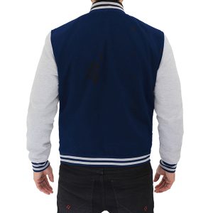 mens blue and greay letterman jacket