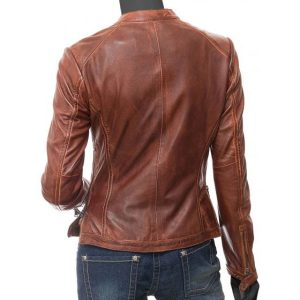 tan leather moto jacket