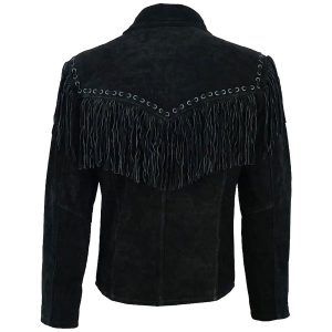 western leather jacket with fringe tassels 3