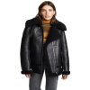 women black sheepskin leather jacket