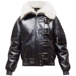 Womens Durham Shearling Lined Leather Aviator Jacket