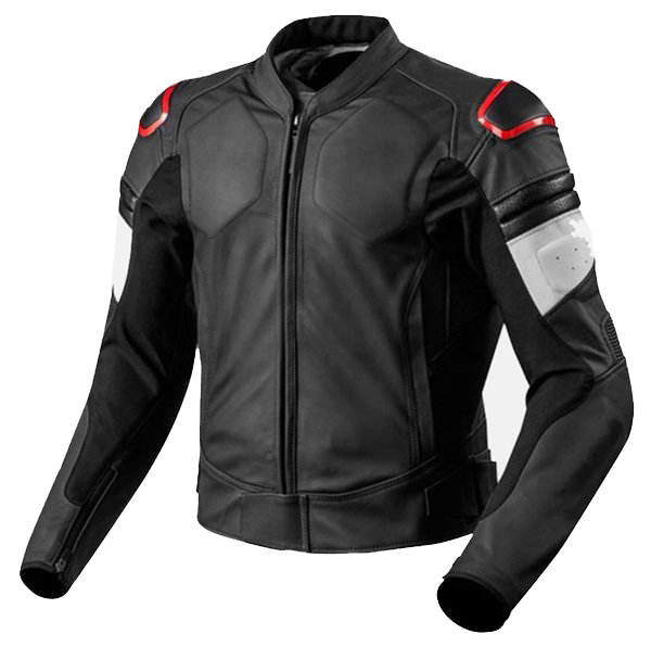 Mens Black Racer Leather Motorcycle Jacket