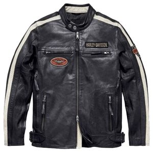 Harley Davidson Command Mens Motorcycle Mid Weight Leather Jacket