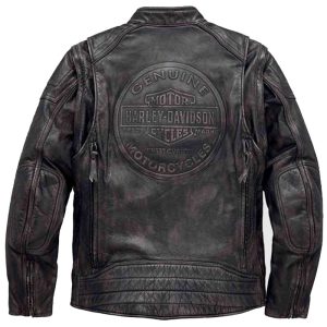 Harley Davidson Mens Dauntless Convertible Leather Jacket back