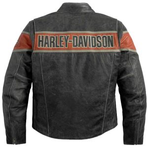 Harley Davidson Victory Lane Leather Jacket Back