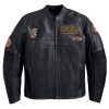 Mens Harley Davidson Perforated Black Leather Jackets