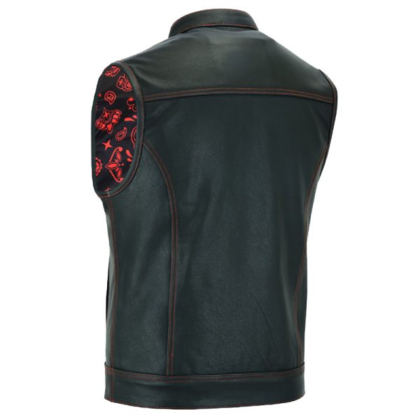 black leather biker vests