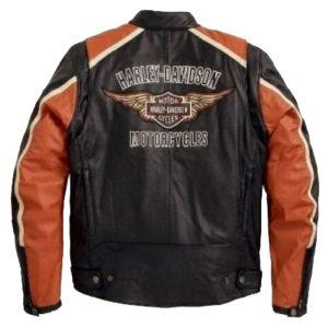 Harley Davidson Classic Cruiser Leather Jacket Back