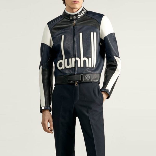 Dunhill Leather Biker Jacket For Mens
