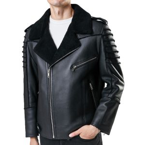 black sheepskin jacket for men