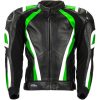 Men Motorcycle Green Leather Racing Jacket