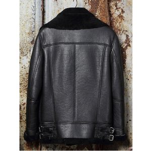 mens classic bomber shearling motorcycle leather jacket