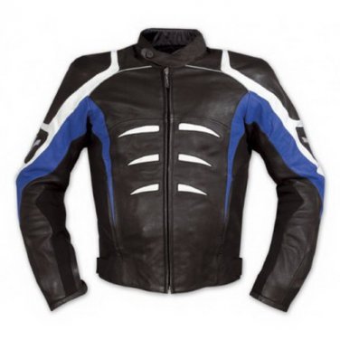Shark Blue Biker Leather Jacket