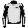 Suzuki Gsxr White Motorcycle Leather Racing Jacket