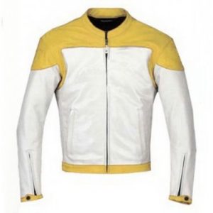 Yellow Top Biker Leather Jacket