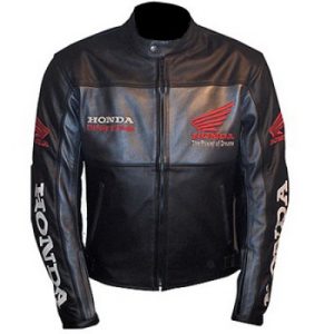 Black Honda Power of Dreams Biker Leather Jacket