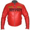 Red Ferrari Motorcycle Leather Jacket
