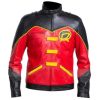 Robin Tim Drake Red And Black Leather Jacket