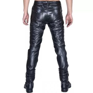 black leather pants for men