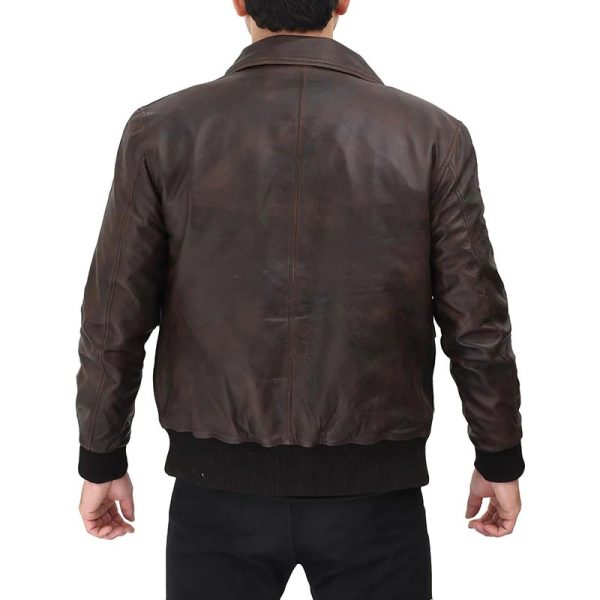 leather bomber jacket brown